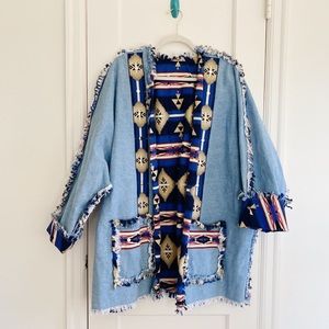 Fun lined denim chore jacket